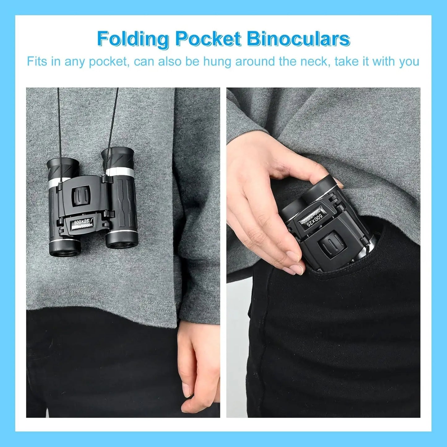 500X25 Portable Hd Zoom 5000M/50000M Binoculars Telescope Powerful