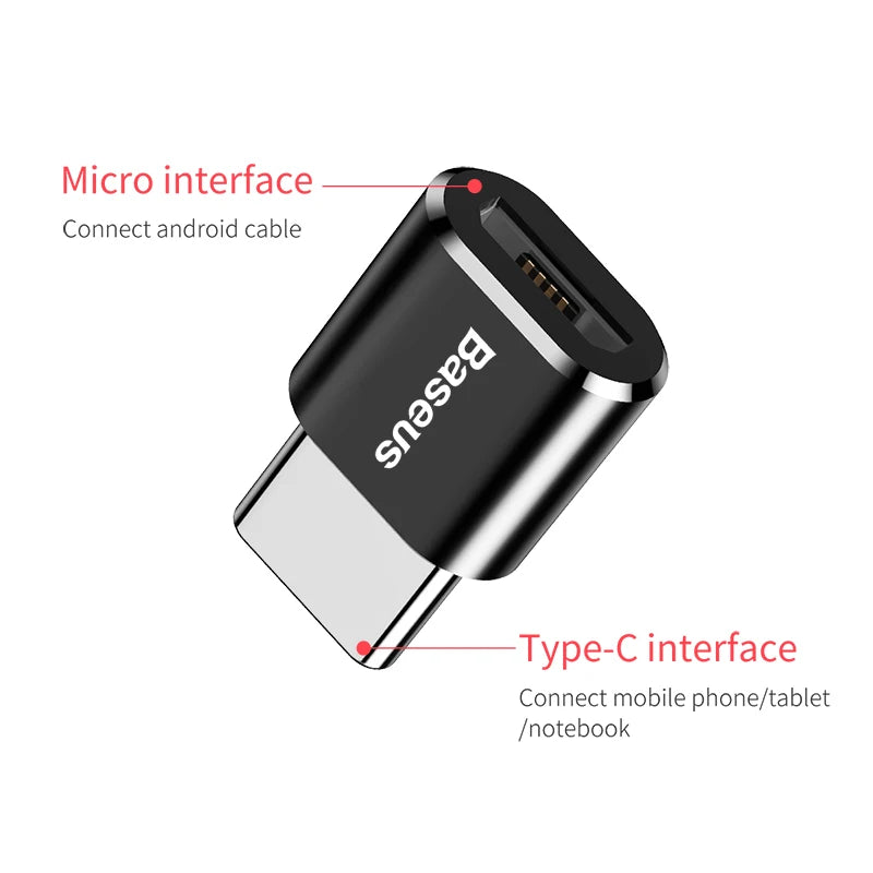 Baseus USB Type C OTG Adapter USB C Male To Micro USB Female Cable