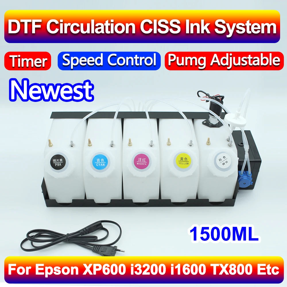 DTG DTF White Ink Circulation CISS System 1500ML For i3200 i1600