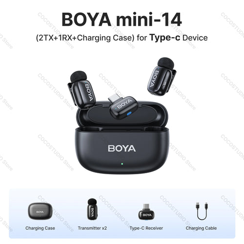 BOYA BOYA Mini Wireless Lavalier Microphone for iPhone Android USB-C
