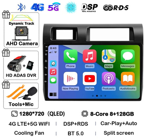 Android 14 Carplay Car Radio For Toyota Pickup Land Cruiser LC 70 79