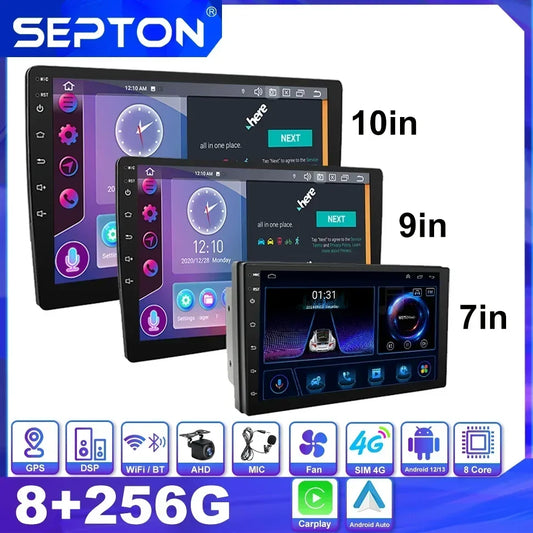 SEPTON 7"/9"/10" Universal 2 DIN Car Radio WIFI Car Audio Multimedia