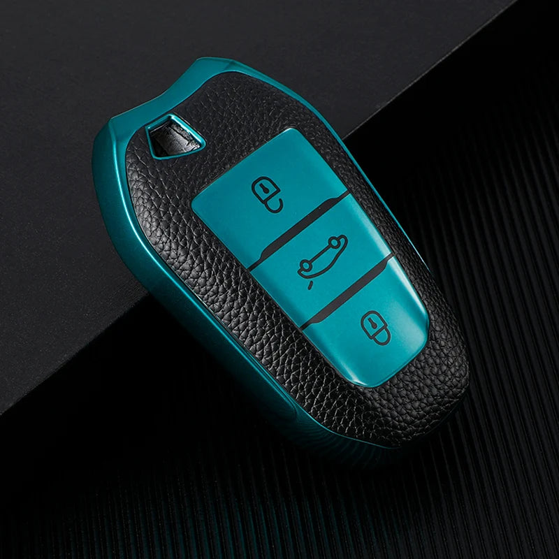 TPU Leather Car Remote Key Case Cover for Peugeot 2008 3008 4008 5008