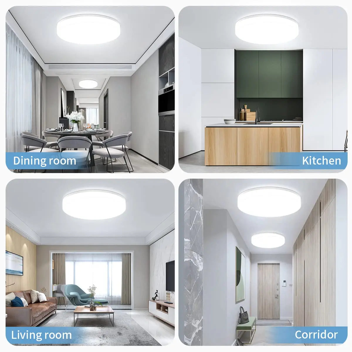 IRALAN Ultra-thin Round LED Ceiling Light Bedroom Light Neutral White