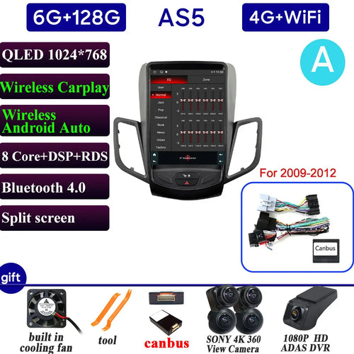 Car Radio Carplay For Ford Fiesta MK7 2009 - 2016 Navigation GPS