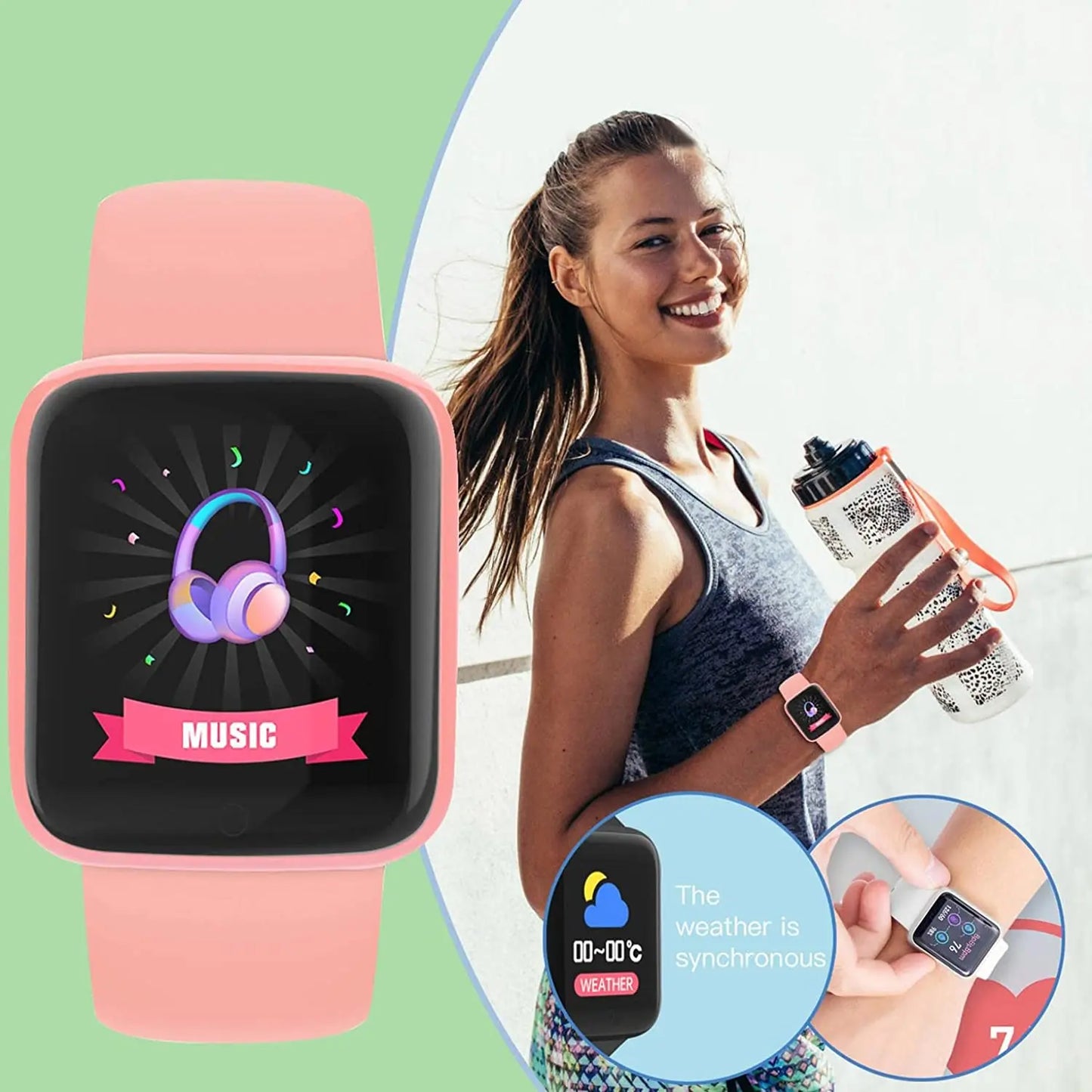 Smart Watch Men Women Bluetooth Connected Music Fitness Sport Bracelet