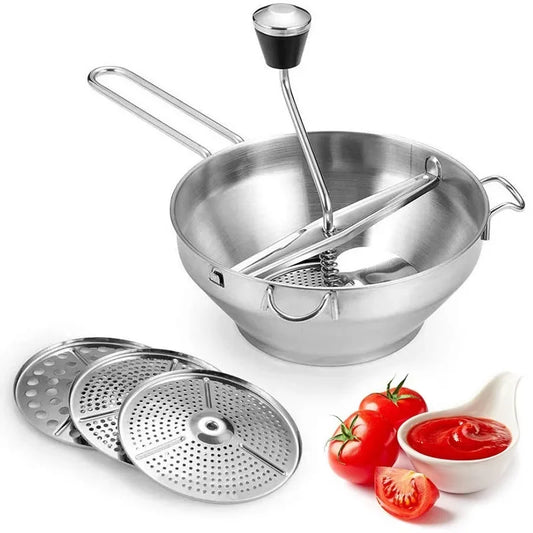 Stainless Steel Food Mill  Professional Manual Jam Masher Vegetable