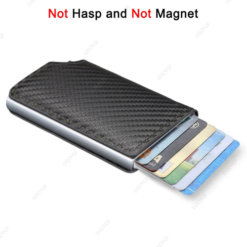 Rfid Aluminum Men Wallet Card Holders Purse Carbon Fiber Men Business