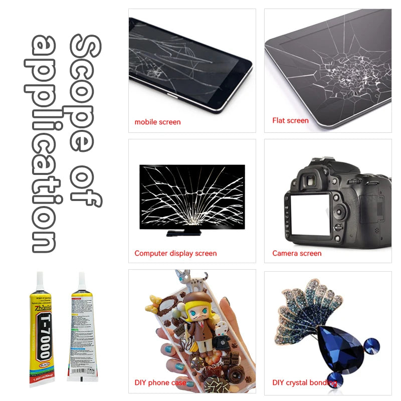 T7000 Black Contact Cellphone Tablet Repair Adhesive Zhanlida Strong