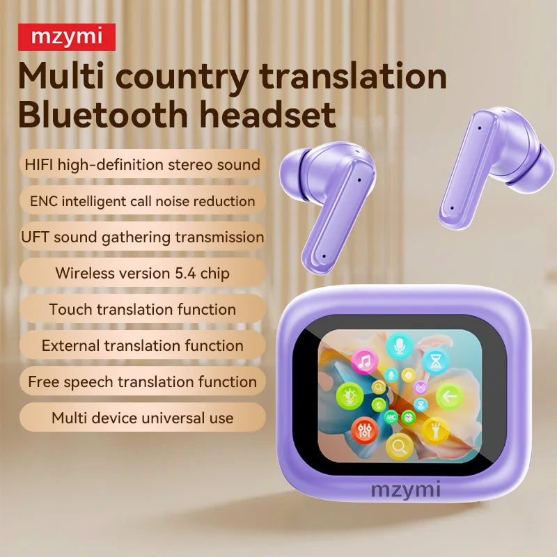 mzyni E18 Pro ANC Wireless Earbuds With Translate Bluetooth5.4 Full In