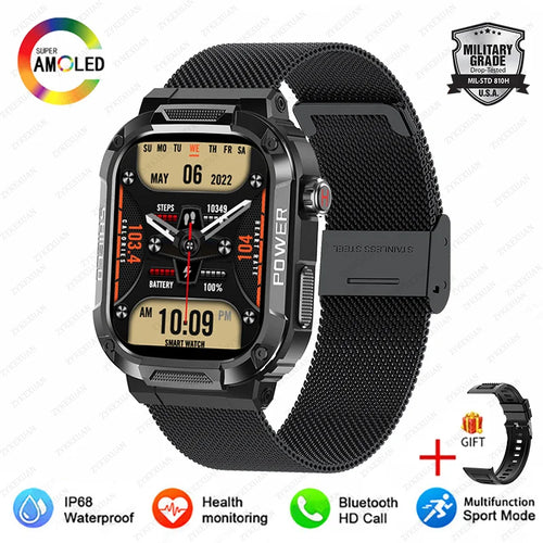New Smart Watch Men Military Quality Outdoor Waterproof Anti Falling