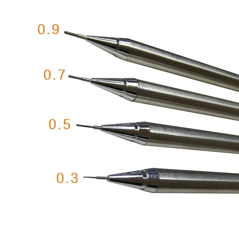0.3 0.5 0.7 0.9 2.0mm Full Metal Mechanical Pencil Set School Art