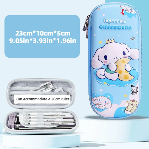 Kuromi & Cinnamoroll Pencil Case, Durable, 3D Three-dimensional