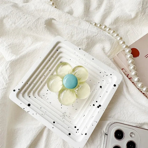 1pc Transparent Resin Candy-Colored Flower Phone Holder Foldable