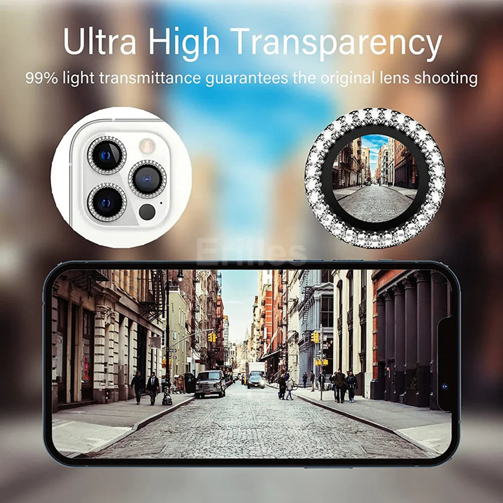 9D Diamond Camera Protector For Iphone 16 Pro Max Camera Tempered