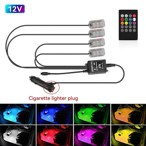 Neon LED Car Interior Ambient Foot Strip Light Kit Car Accessories