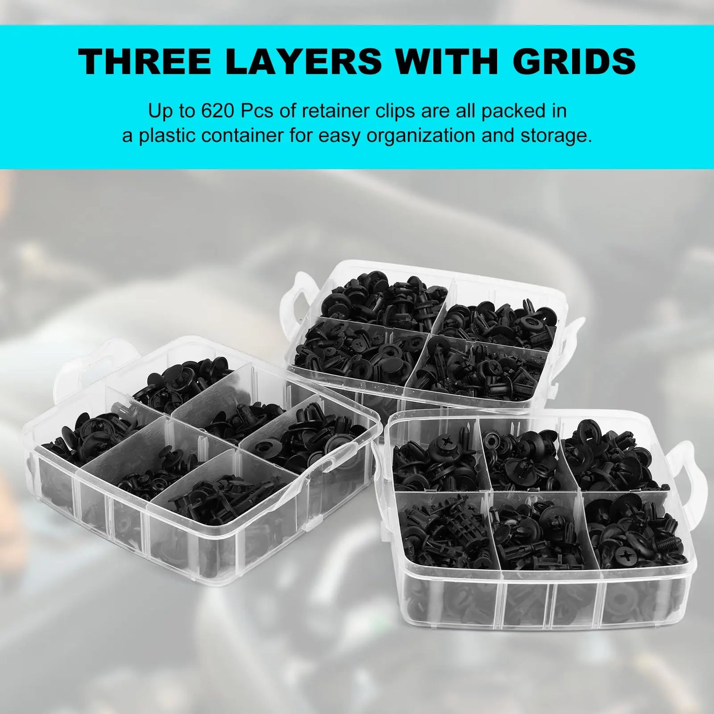 620/100PCS Car Fastening Clip Kit Rivet Cip Panel Decoration Body Push