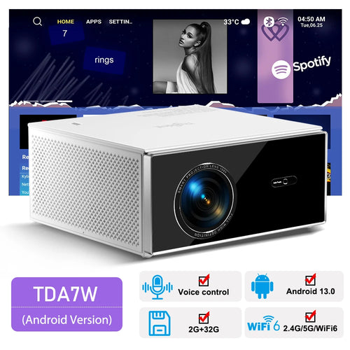 ThundeaL TDA7W Full HD 1080P Projector Android 13 WiFi6 2G 32G