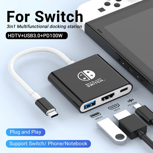Portable Nintendo Switch Docking Station TYPE-C Hub with HDMI and USB