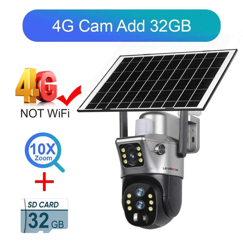 LS VISION 6K 4G Wifi Solar Camera 10x Zoom Three Lens PTZ Outdoor