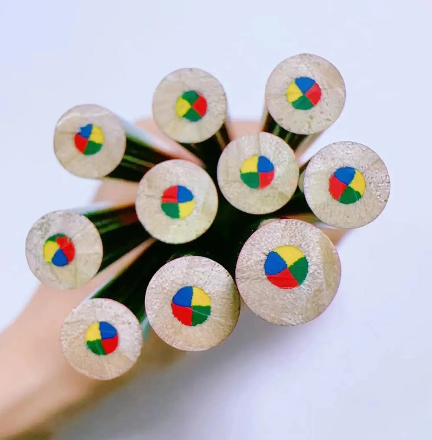 8/16 Pcs Rainbow Colored Pencils, 4 Color in 1 Pencil .Suitable for