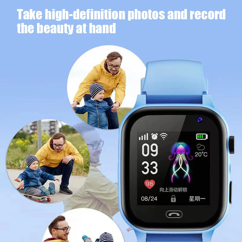 4G Kids Smart Phone Watch SOS Call LBS Tracker Location Sim Card Clock