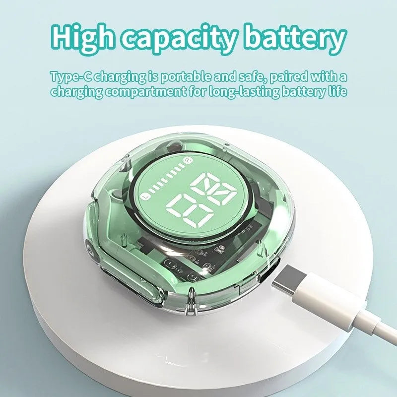 T8 PRO Tws Bluetooth Earbuds Transparent with LED Digital Display