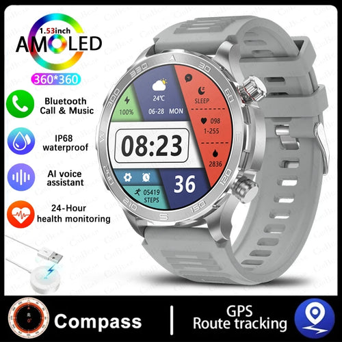 2024 New For Huawei Xiaomi GPS Sports Smartwatch Men NFC Compass