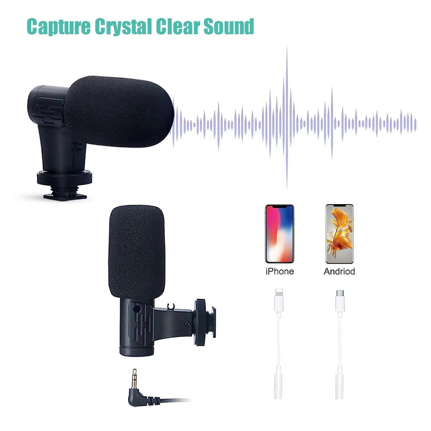 Smartphone Vlogging Kit for iPhone Android with Tripod Mini Microphone