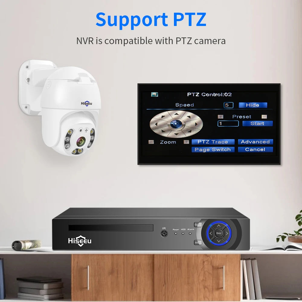 Hiseeu H.265+ 4CH 10CH 16CH POE NVR For IP Security Surveillance