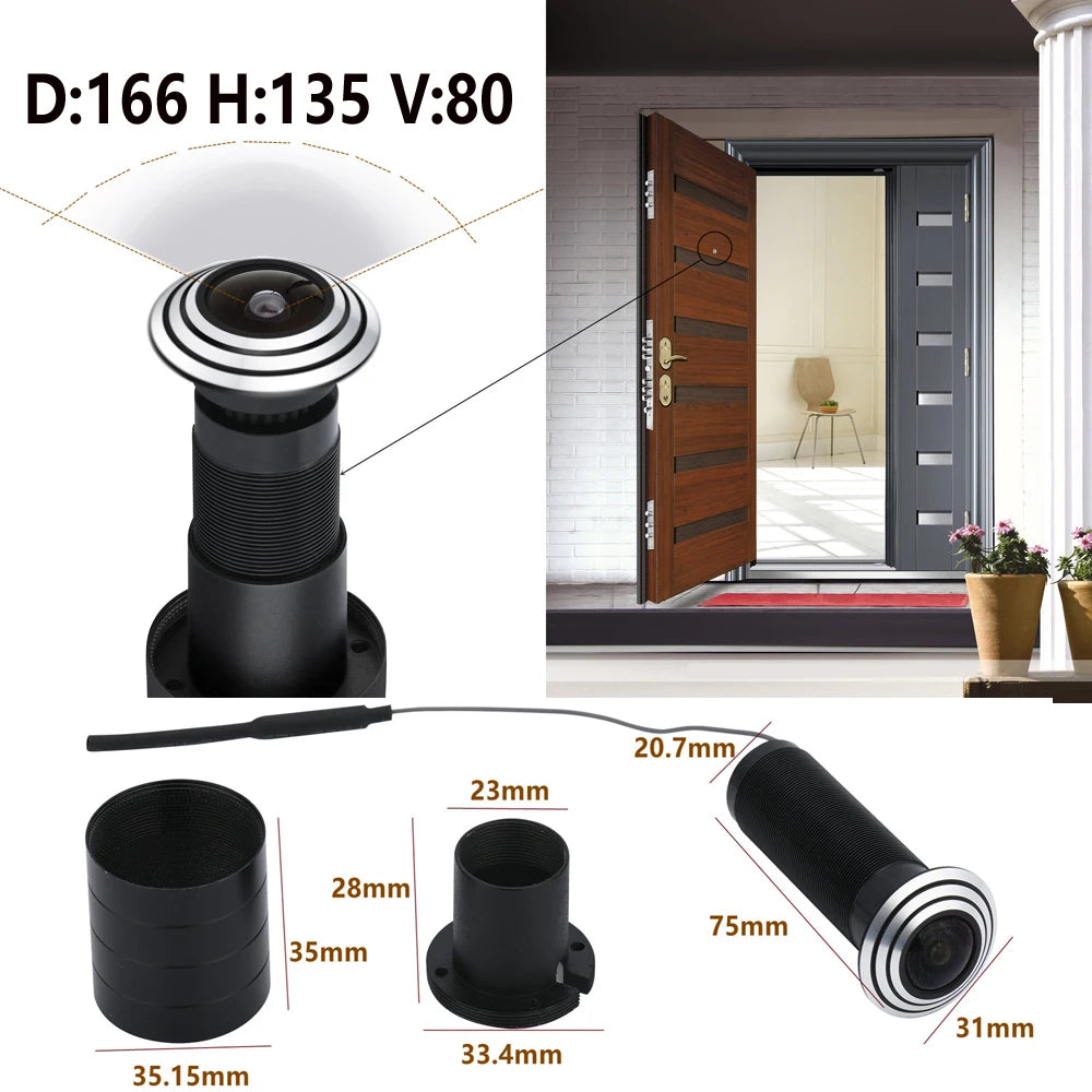 1080P Mini Wifi Door Eye Camera Hole Wide Angle FishEye Lens 1.66mm