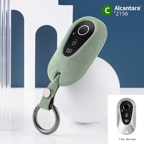 Alcantara Car Key Case Cover Holder Key Shell Buckle For 2023 Mercedes