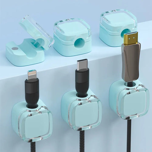 VIKEFON 6pcs Magnetic Cable Management Clips Multi-Colored Cord
