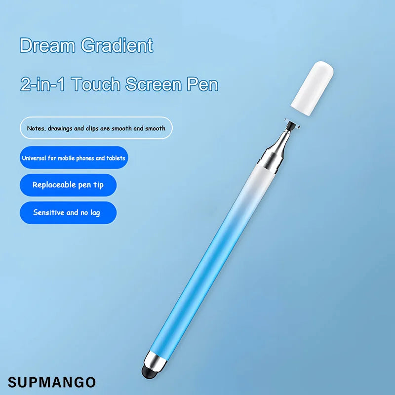 2 In 1 Stylus Pen For Cellphone Tablet Capacitive Touch Pencil For