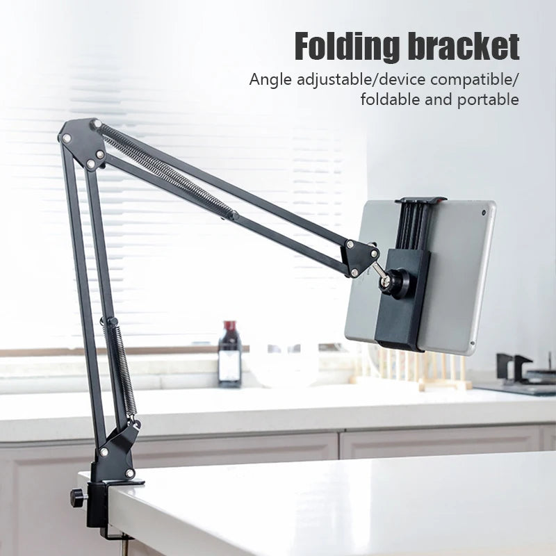 360° Rotating Long Arm Phone Tablet Holder Overhead Stand Desktop Bed
