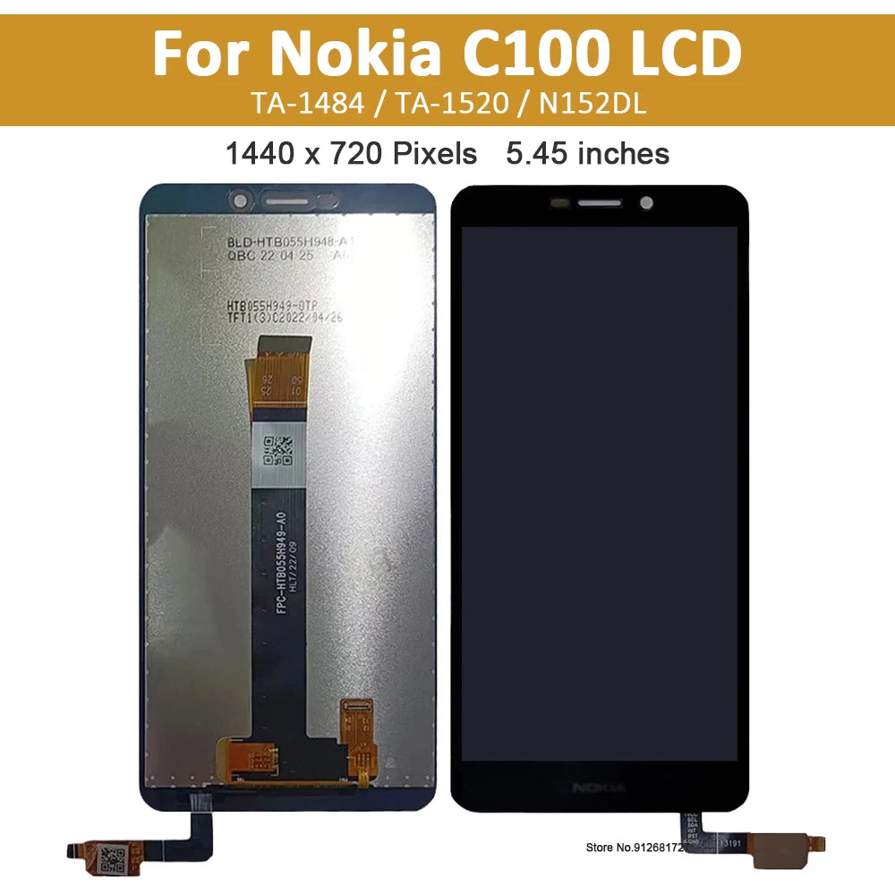 5.45" Original For Nokia C100 LCD TA-1484 TA-1520 Display Touch Screen