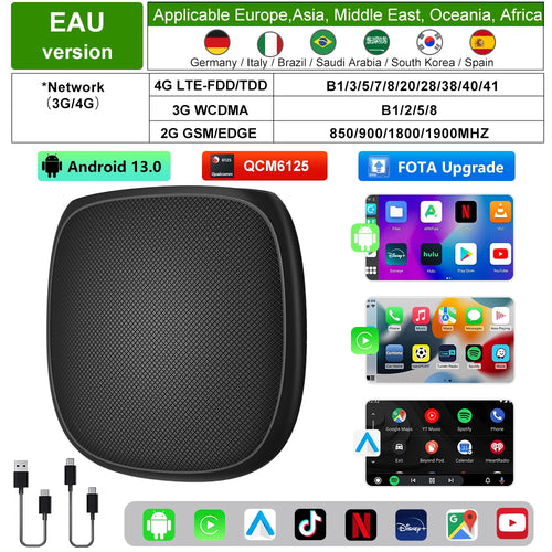 FLIXIVI CarPlay Ai Box Plus  8+128G Android 13 Wireless Android Auto &