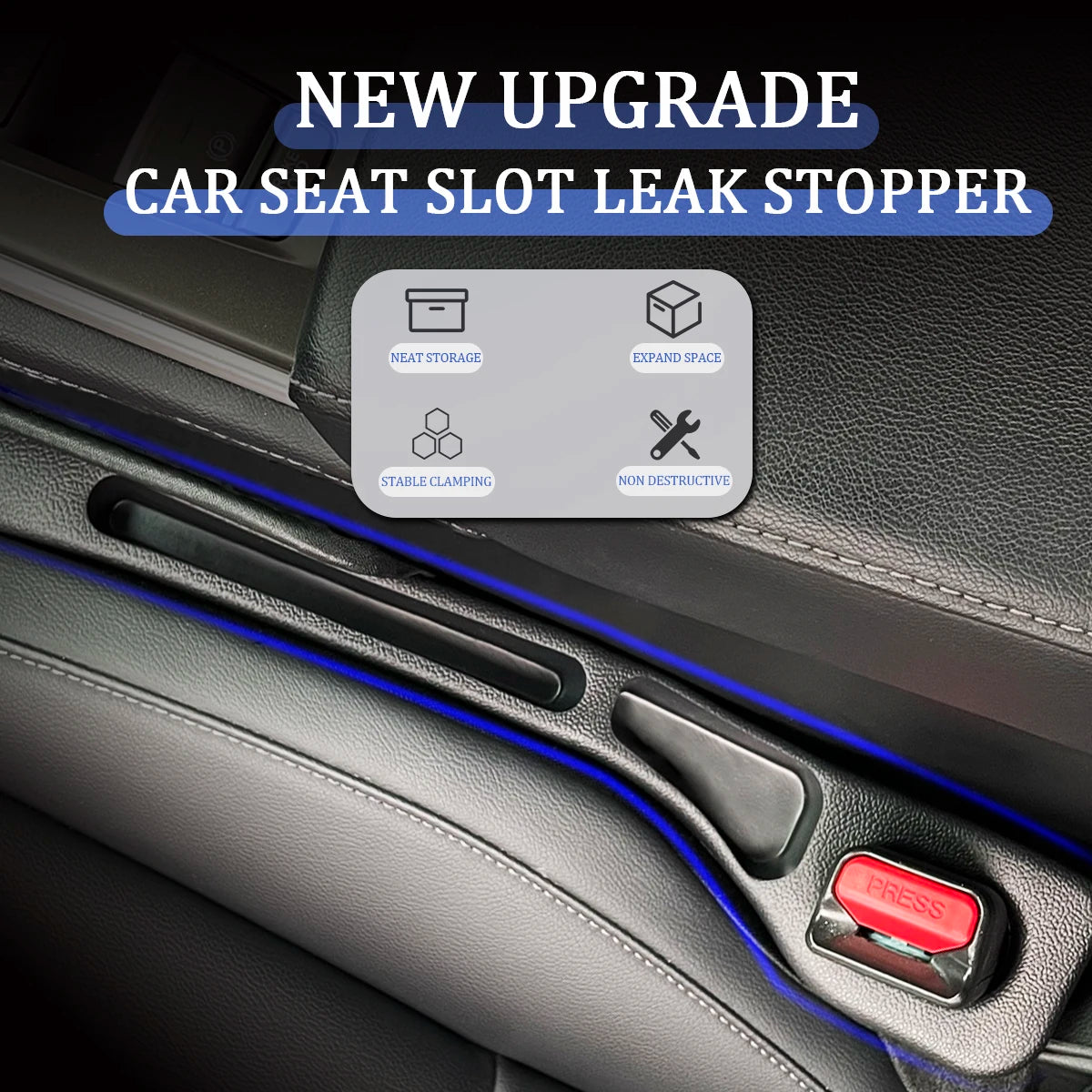 2pcs/set Universal Car Seat Side Sealing Strip Car seat gap strip