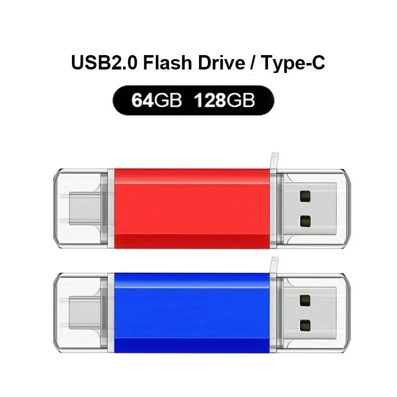 NEW Type-C 2 in 1 OTG 128GB 64GB Pendrive High Speed USB Flash Drive