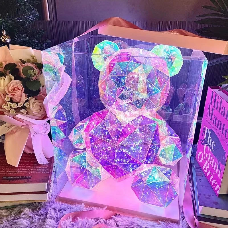 30cm Teddy Bear Doll Gift Lamp Colorful Sparkling Romantic Surprise