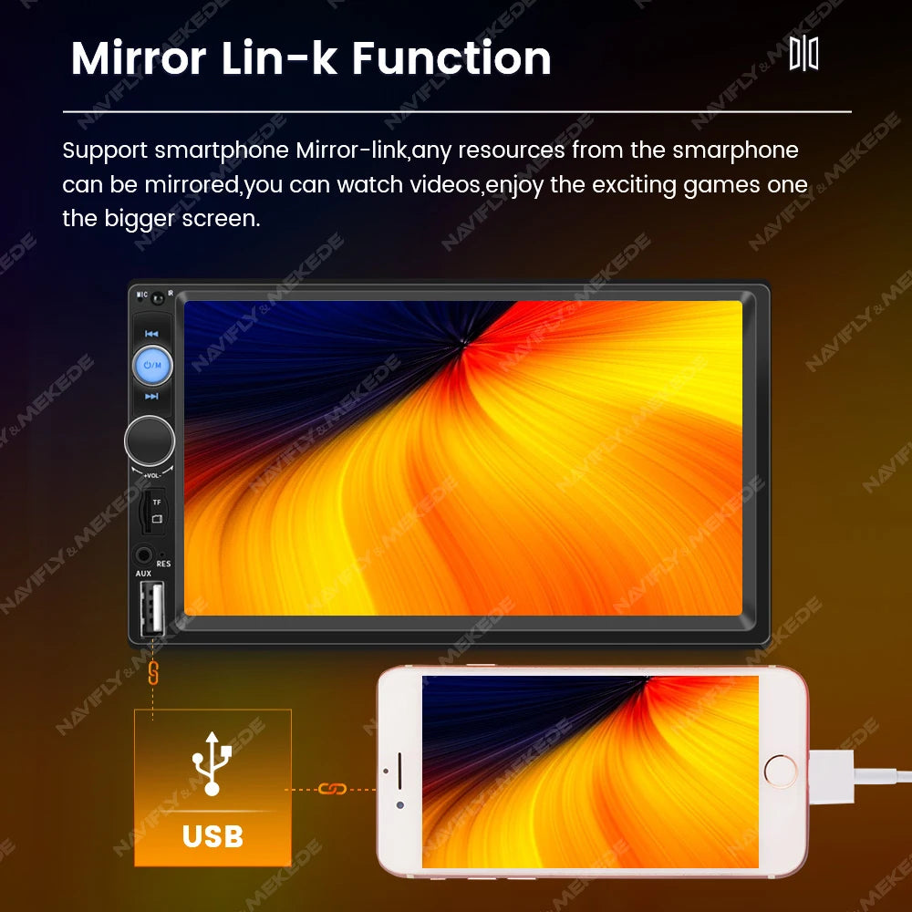 7 Inch HD Touch Screen Intelligent System Car Radio Multimedia Player