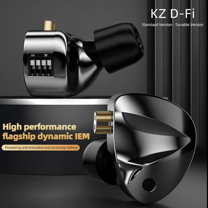 KZ D-Fi Earphones HIFI Bass Earbuds Monitor 4-Level Tuning Switch