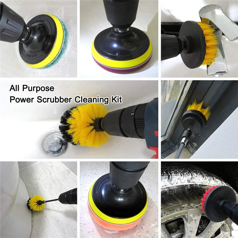 22 /3Pcs Electric Drill-Brush Kit Power Scrubber Brush For Carpet
