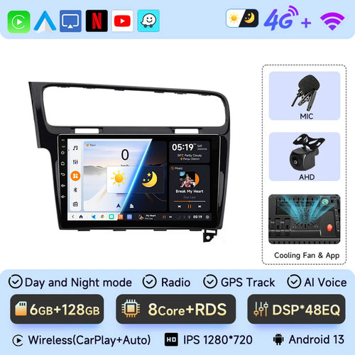 JIUYIN 10.1 Inch  Android 13 Auto Radio for VW Golf 7 2013-2017