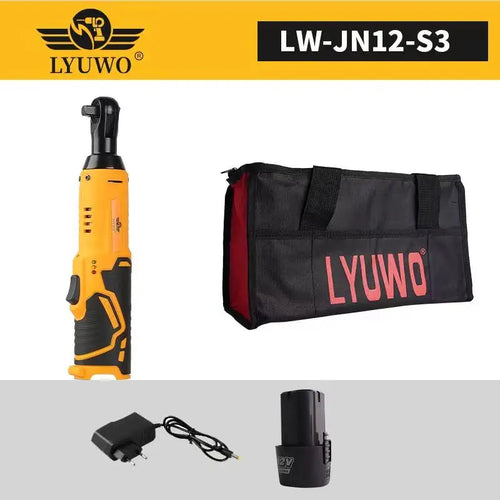 LYUWO 12V 3/8 Rechargeable Electric , Ratchet Set, Angle Drill,