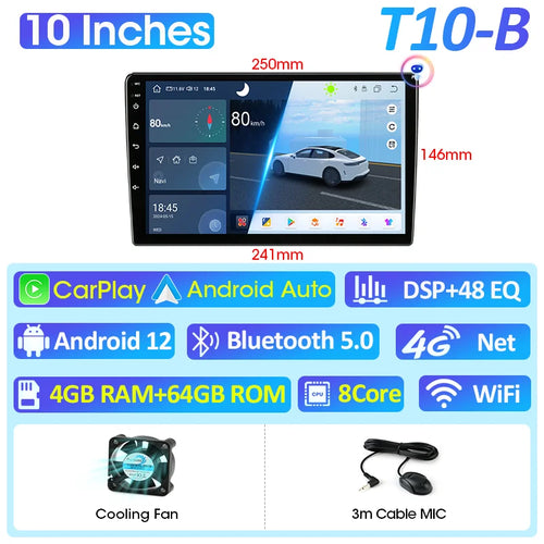 Vtopek 7 9 10 Inch Android 12 4G Car Radio For Toyota VW Kia Nissan