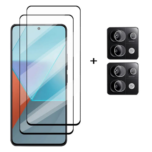 6in1 Glass For Redmi Note 13 Pro Global Full Cover Tempered Glass