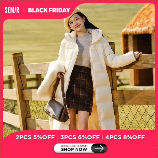 Semir Down Jacket Women Long Length Three-Proof Versatile 2024 Updated