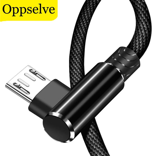 Micro USB Cable for Android Devices L-shape 1M 2M Charging Cord 90