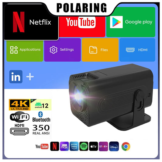 Polaring P50 Android Projector Amlogic 950S Chip 5G Wifi BT 350Ansi